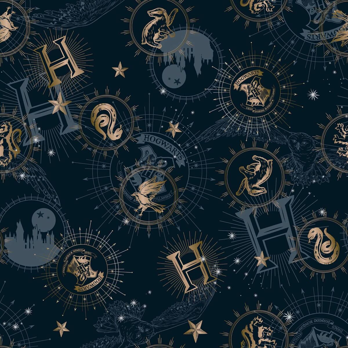 Set posteljine Harry Potter Gold Pisana
